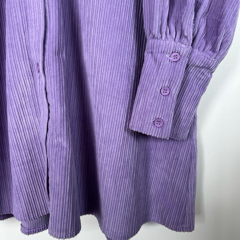 PLT - Lilac Cord Sleeve Oversized Cuff Shirt Dress - Size 8 - Picture 5 of 8